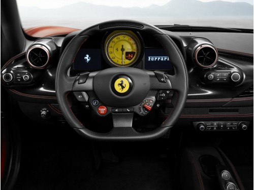 Характеристики автомобиля Ferrari F8 Tributo 3.9 AMT (03.2019 - 12.2022): фото, вместимость, скорость, двигатель, топливо, масса, отзывы
