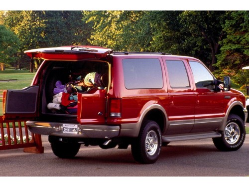 Характеристики автомобиля Ford Excursion 5.4 AT Limited (08.2001 - 07.2002): фото, вместимость, скорость, двигатель, топливо, масса, отзывы