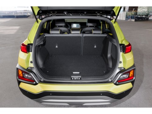 Характеристики автомобиля Hyundai Kona 1.6 eVGT 2WD Flux Modern (06.2017 - 07.2019): фото, вместимость, скорость, двигатель, топливо, масса, отзывы