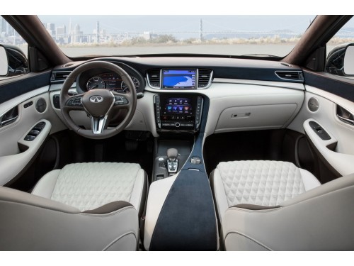 Характеристики автомобиля Infiniti QX50 2.0 CVT Sensory Proassist (07.2018 - 02.2021): фото, вместимость, скорость, двигатель, топливо, масса, отзывы
