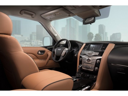 Характеристики автомобиля Infiniti QX80 5.6 AT Luxe Sensory ProActive (8-местный) (10.2020 - 11.2022): фото, вместимость, скорость, двигатель, топливо, масса, отзывы