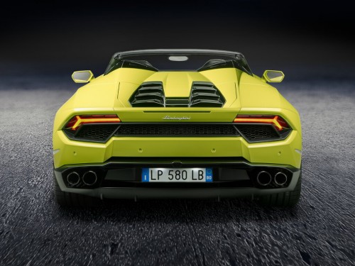 Характеристики автомобиля Lamborghini Huracan 5.2 AMT LP 580-2 Spyder (06.2016 - 12.2019): фото, вместимость, скорость, двигатель, топливо, масса, отзывы