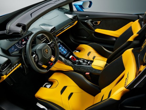 Характеристики автомобиля Lamborghini Huracan 5.2 AMT Evo Spyder (03.2019 - н.в.): фото, вместимость, скорость, двигатель, топливо, масса, отзывы