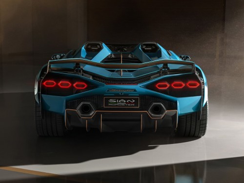 Характеристики автомобиля Lamborghini Sian 6.5 AMT Roadster (09.2019 - 12.2022): фото, вместимость, скорость, двигатель, топливо, масса, отзывы
