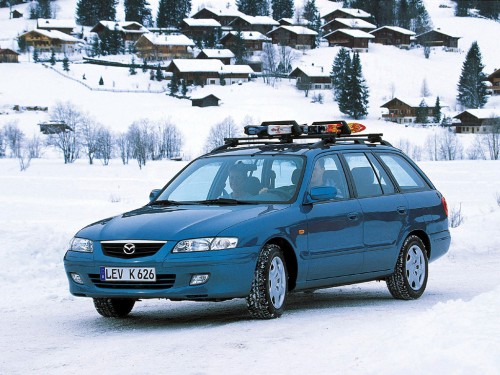 Характеристики автомобиля Mazda 626 1.8 MT Comfort (01.2000 - 08.2002): фото, вместимость, скорость, двигатель, топливо, масса, отзывы