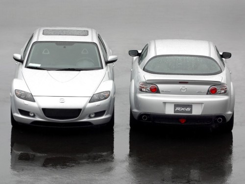 Характеристики автомобиля Mazda RX-8 1.3 AT Challenge Leder (04.2004 - 10.2009): фото, вместимость, скорость, двигатель, топливо, масса, отзывы