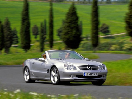 Характеристики автомобиля Mercedes-Benz SL-Class SL 55 AMG AT (12.2001 - 05.2002): фото, вместимость, скорость, двигатель, топливо, масса, отзывы
