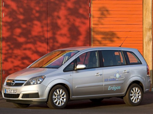 Характеристики автомобиля Opel Zafira 1.6 CNG MT Catch Me Now (07.2007 - 12.2007): фото, вместимость, скорость, двигатель, топливо, масса, отзывы
