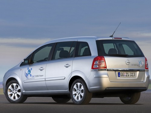 Характеристики автомобиля Opel Zafira 1.6 CNG MT (02.2008 - 03.2009): фото, вместимость, скорость, двигатель, топливо, масса, отзывы