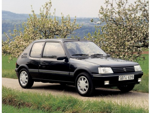 Характеристики автомобиля Peugeot 205 1.4 MT GT (10.1990 - 06.1996): фото, вместимость, скорость, двигатель, топливо, масса, отзывы