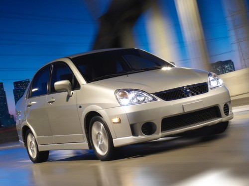 Характеристики автомобиля Suzuki Aerio 2.3 MT Aerio Premium (09.2004 - 09.2007): фото, вместимость, скорость, двигатель, топливо, масса, отзывы