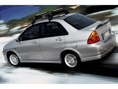 Характеристики автомобиля Suzuki Aerio 2.3 MT Aerio Premium (09.2004 - 09.2007): фото, вместимость, скорость, двигатель, топливо, масса, отзывы
