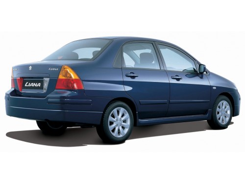 Характеристики автомобиля Suzuki Liana 1.6 AT 4WD GLX (09.2004 - 03.2007): фото, вместимость, скорость, двигатель, топливо, масса, отзывы