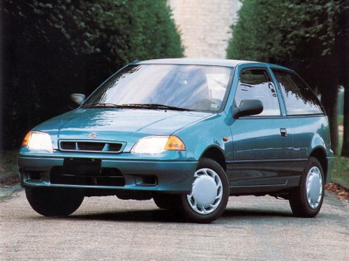 Характеристики автомобиля Suzuki Swift 1.0 AT GLS (03.1995 - 02.2000): фото, вместимость, скорость, двигатель, топливо, масса, отзывы