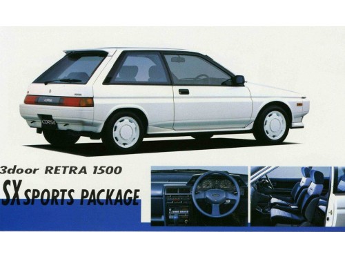 Характеристики автомобиля Toyota Corsa 1.5 Retra SX Sports Package (05.1986 - 04.1988): фото, вместимость, скорость, двигатель, топливо, масса, отзывы