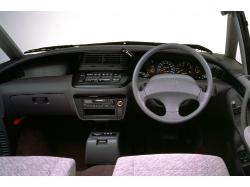 Характеристики автомобиля Toyota Estima Emina 2.4 X twin moon roof (08.1993 - 12.1994): фото, вместимость, скорость, двигатель, топливо, масса, отзывы