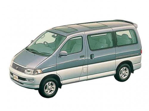 Характеристики автомобиля Toyota Hiace Regius 2.7 G EX package (04.1997 - 07.1999): фото, вместимость, скорость, двигатель, топливо, масса, отзывы