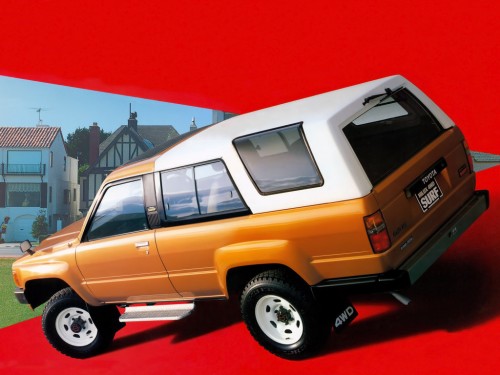 Характеристики автомобиля Toyota Hilux Surf 2.4D SR (12.1987 - 04.1989): фото, вместимость, скорость, двигатель, топливо, масса, отзывы