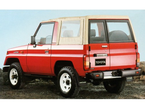 Характеристики автомобиля Toyota Land Cruiser 2.4 MT4 STD RFT Top 3dr. (11.1984 - 01.1990): фото, вместимость, скорость, двигатель, топливо, масса, отзывы